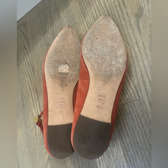 Tory Burch Ashton T-Strap Flat Rust Orange Women’s size 6 - Picture 7 of 8